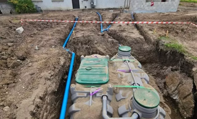 Installation d'une fosse septique ecoflo 6EH à Sury le comtal, Saint-Just-Saint-Rambert, Mon extérieur