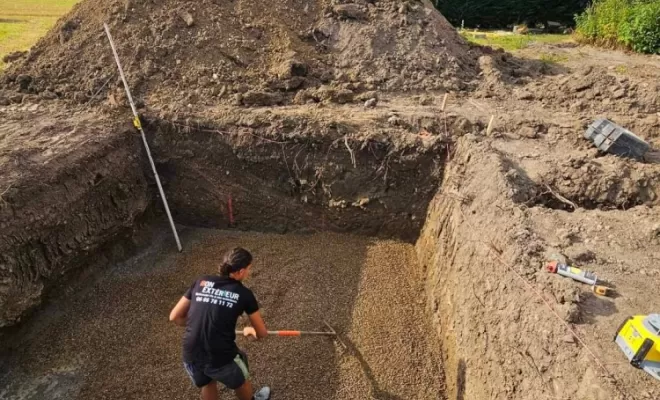 Installation d'une fosse septique ecoflo 6EH à Sury le comtal, Saint-Just-Saint-Rambert, Mon extérieur