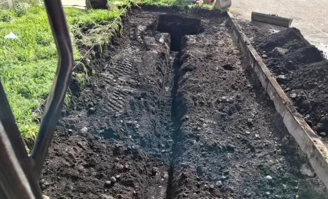 Création d'une dalle béton carrossable avec pose d'une fosse hydrocarbure à Roche la Molière, Saint-Just-Saint-Rambert, Mon extérieur