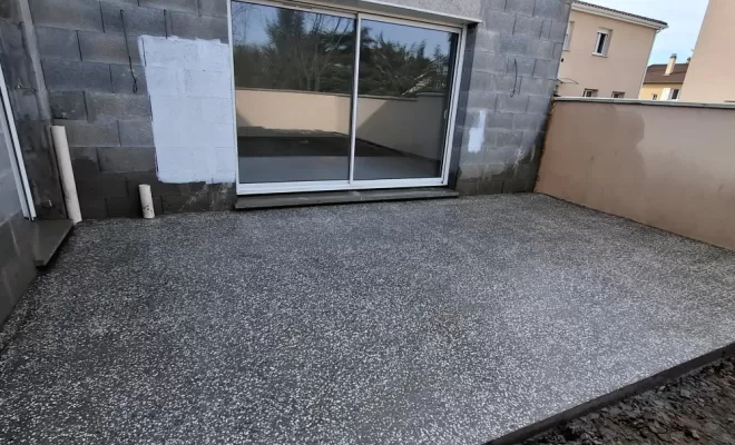 Réalisation d'une dalle béton bouchardé à Andrézieux-Bouthéon, Saint-Just-Saint-Rambert, Mon extérieur